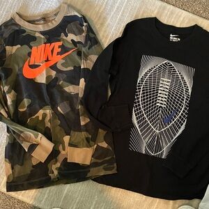 Nike Kids Camouflage and Black Long Sleeve Tees